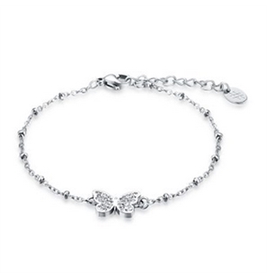 BRAND GIOIELLI SHINE BRACCIALE FARFALLA CON CRISTALLI BIANCHI