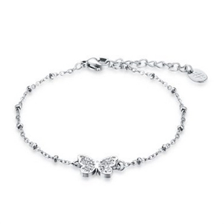 BRAND GIOIELLI SHINE BRACCIALE FARFALLA CON CRISTALLI BIANCHI