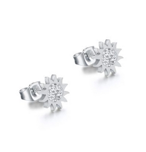 BRAND GIOIELLI SHINE ORECCHINI SOLE CON CRISTALLI BIANCHI