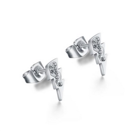 BRAND GIOIELLI SHINE ORECCHINI FULMINE CON CRISTALLI BIANCHI