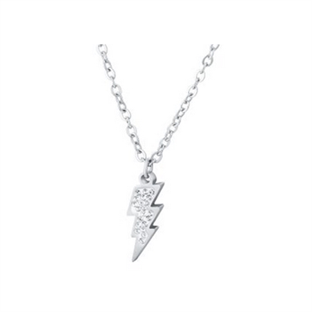 BRAND GIOIELLI SHINE COLLANA FULMINE CON CRISTALLI BIANCHI