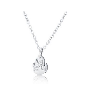 BRAND GIOIELLI SHINE COLLANA FIAMMA CON CRISTALLI BIANCHI