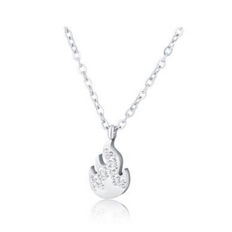 BRAND GIOIELLI SHINE COLLANA FIAMMA CON CRISTALLI BIANCHI