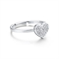 BRAND GIOIELLI SHINE ANELLO CUORE REGOLABILE CON CRISTALLI BIANCHI MIS. 15/17