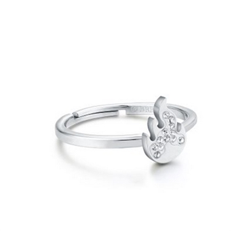 BRAND GIOIELLI SHINE ANELLO FIAMMA REGOLABILE CON CRISTALLI BIANCHI MIS. 15/17