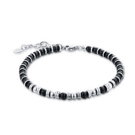 BRAND GIOIELLI EMPIRE BRACCIALE CON AGATA NERA ED EMATITE