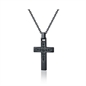 BRAND GIOIELLI EMPIRE COLLANA CROCE CON CRISTALLI NERI