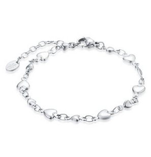 BRAND GIOIELLI GOOD FEELING BRACCIALE CATENA CUORE IN ACCIAIO