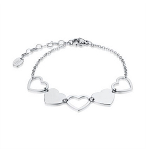 BRAND GIOIELLI GOOD FEELING BRACCIALE CUORI ALTERNATI IN ACCIAIO