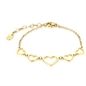 BRAND GIOIELLI GOOD FEELING BRACCIALE 5 CUORI VUOTI IN PVD ORO
