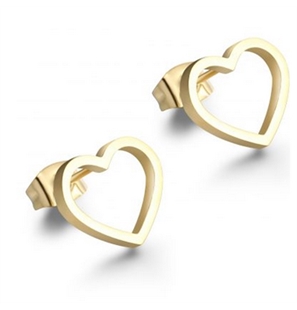 BRAND GIOIELLI GOOD FEELING ORECCHII CON CUORE VUOTO GRANDE A LOBO IN PVD ORO