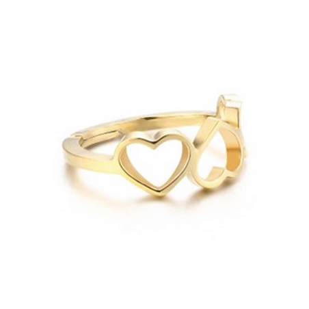 BRAND GIOIELLI GOOD FEELING ANELLO CON 3 CUORI VUOTI IN PVD ORO MIS. 12/14