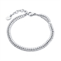 BRAND GIOIELLI BRACCIALE TENNIS DOPPIO CON CRISTALLI BIANCHI