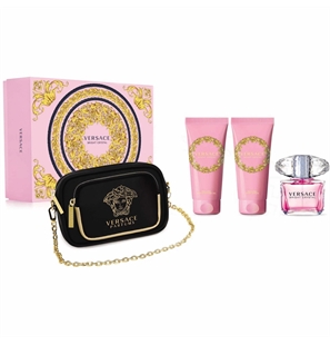 VERSACE BRIGHT CRYSTAL DONNA COFFRET EDT 90 ML + S/G 100ML + B/L 100ML + POCHETTE