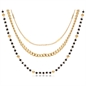 BRAND GIOIELLI LAYERS COLLANA DORATA TRIPLO FILO CON CRISTALLI NERI BRAND GIOIELLI LAYERS COLLANA DORATA TRIPLO FILO CON CRISTALLI NERI