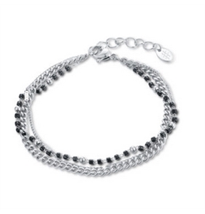 BRAND GIOIELLI LAYERS BRACCIALE TRIPLO FILO CON PERLINE