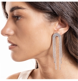 BRAND GIOIELLI CRYSTAL ORECCHINI TENNIS PENDENTI AD ARCO - 14ER023W - 14ER023W