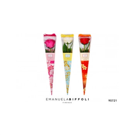 BIFFOLI FIORI SAPONE ROSA CON STELO 3 COLORI