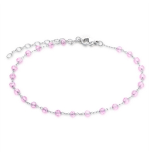 BRAND GIOIELLI MARGARITA CAVIGLIERA CON CRITALLI ROSA