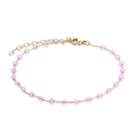 BRAND GIOIELLI MARGARITA CAVIGLIERA DORATA CON CRITALLI ROSA