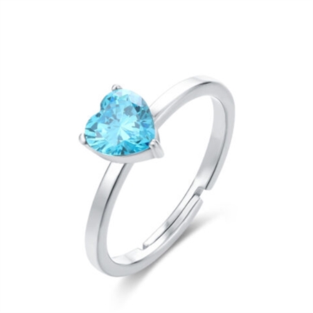 BRAND GIOIELLI ATTIMI ANELLO CUORE CON CRISTALLO AZZURRO 12MM