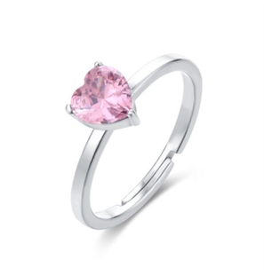 BRAND GIOIELLI ATTIMI ANELLO CUORE CON CRISTALLO ROSA 15MM
