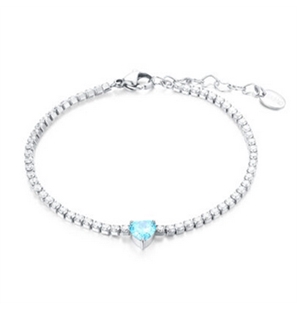 BRAND GIOIELLI ATTIMI BRACCIALE TENNIS CUORE AZZURRO