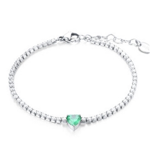 BRAND GIOIELLI ATTIMI BRACCIALE TENNIS CUORE VERDE