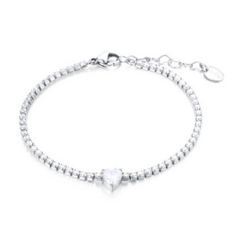 BRAND GIOIELLI ATTIMI BRACCIALE TENNIS CUORE BIANCO