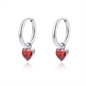 BRAND GIOIELLI ATTIMI ORECCHINI CERCHIO CON PENDENTE CUORE ROSSO BRAND GIOIELLI ATTIMI ORECCHINI CERCHIO CON PENDENTE CUORE ROSSO