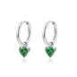 BRAND GIOIELLI ATTIMI ORECCHINI CERCHIO CON PENDENTE CUORE VERDE BRAND GIOIELLI ATTIMI ORECCHINI CERCHIO CON PENDENTE CUORE VERDE