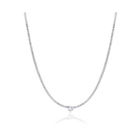 BRAND GIOIELLI ATTIMI COLLANA TENNIS CON CRISTALLO A FORMA DI CUORE BIANCO