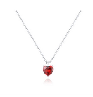 BRAND GIOIELLI ATTIMI COLLANA CON PENDENTE CRISTALLO A FORMA DI CUORE ROSSO
