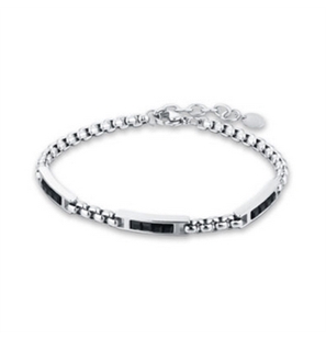 BRAND GIOIELLI METROPOLIS BRACCIALE 3 INSERTI CRISTALLI NERI