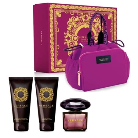VERSACE CRYSTAL NOIR COFFRET EDT 90ML + B/L 100ML + S/G 100ML + BEAUTY - 8011003893317 - 8011003884926
