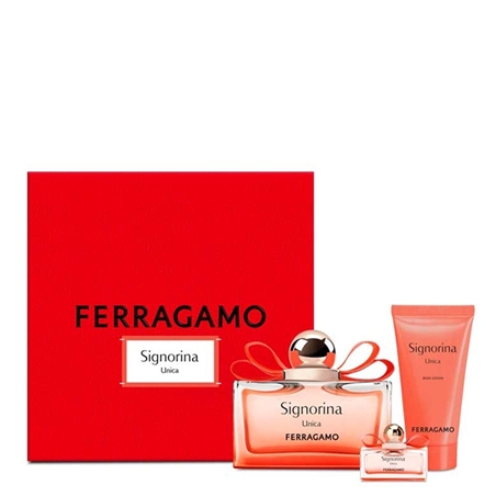 FERRAGAMO SIGNORINA UNICA COFFRET EDP 100ML + BODY LOTION E MINIATURA - 8052464896295-1 - 8052464896295-1