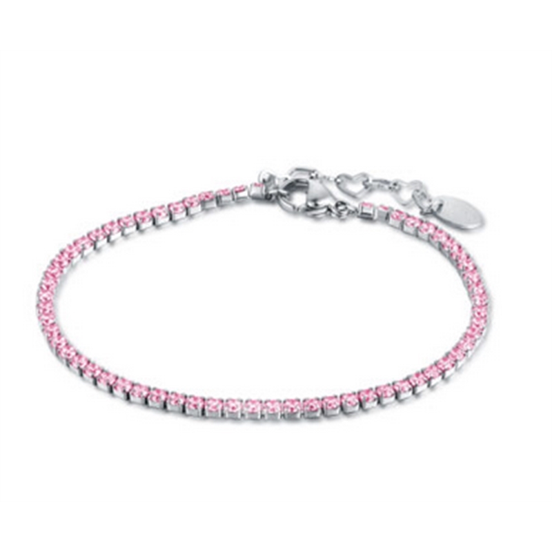 BRAND GIOIELLI BRACCIALE TENNIS ROSA 2MM