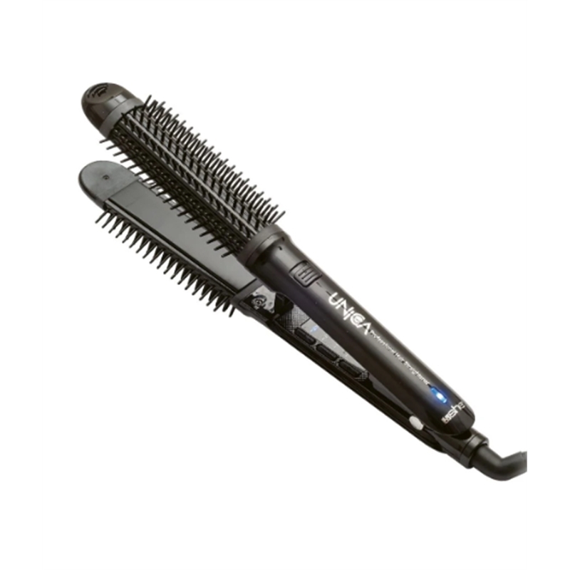 SHE UNICA SPAZZOLA PIASTRA ARRICCIACAPELLI ELETTRICA IN CERAMICA PROFESSIONALE NERO SHE UNICA SPAZZOLA PIASTRA ARRICCIACAPELLI ELETTRICA IN CERAMICA PROFESSIONALE NERO