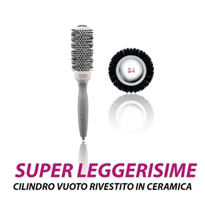 SPAZZOLA TERMICA IN CERAMICA TOURMALINE SETOLE IONICHE IN NYLON 34 MM - 401.524-1 - 401.524-1