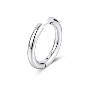 BRAND GIOIELLI CHUNKY ORECCHINO BOMBATO SINGOLO CERCHIO COL. ARGENTO - 09ER000-1 - 09ER000-1