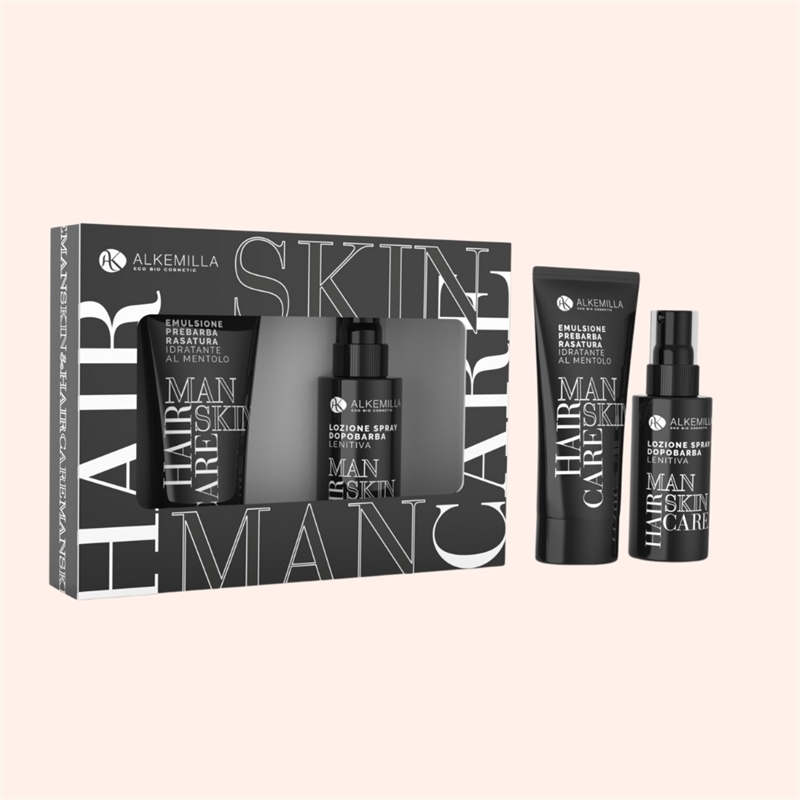 ALKEMILLA SET UOMO RASATURA: EMULSIONE PREBARBA 50 ML + SPRAY DOPOBARBA 50 ML