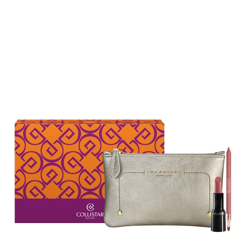 COLLISTAR POCHETTE BRIDGE CON ROSSETTO N.101 E MATITA LABBRA N.8