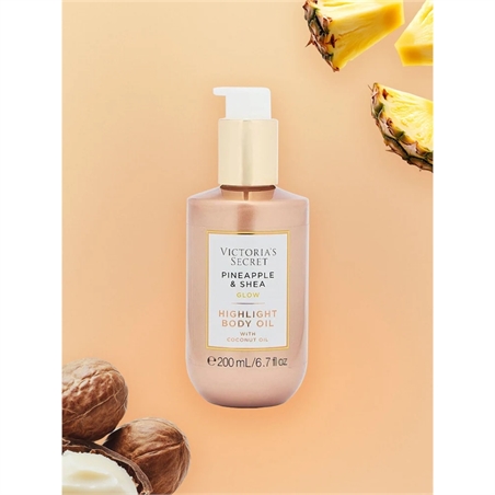 VICTORIA'S SECRET PINEAPPLE & SHEA GLOW HIGHLIGHT OIL PER IL CORPO SPRAY 200 ML