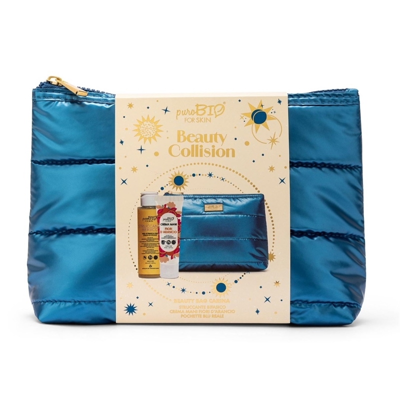 PUROBIO BEAUTY COLLISION BEAUTY BAG CARINA: STRUCCANTE BIFASICO 100 ML E CREMA MANI FIORI D'ARANCIO 50ML PUROBIO BEAUTY COLLISION BEAUTY BAG CARINA: STRUCCANTE BIFASICO 100 ML E CREMA MANI FIORI D'ARANCIO 50ML