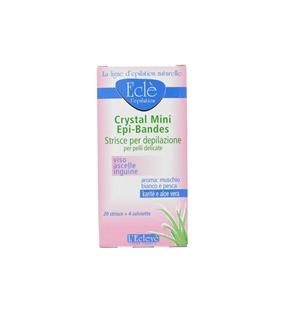 ECLE' STRISCE DEPILATORIE CON CERA VISO, ASCELLE, INGUINE 20 PZ + 4 SALVIETTINE PELLI DELICATI