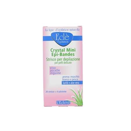 ECLE' STRISCE DEPILATORIE CON CERA VISO, ASCELLE, INGUINE 20 PZ + 4 SALVIETTINE PELLI DELICATI