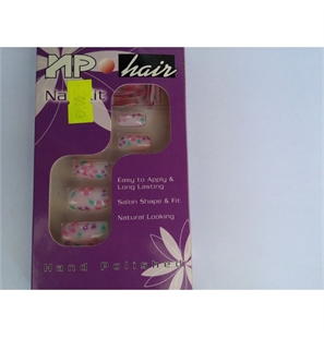 UNGHIE FINTE DECORATE MANI E PIEDI 24 UNGHIE, 1 COLLA