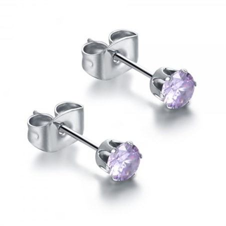 BRAND GIOIELLI PRIDE COPPIA DI ORECCHINI PUNTI LUCE IN ACCIAIO CHIRURGICO 3MM