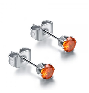 BRAND GIOIELLI PRIDE COPPIA DI ORECCHINI PUNTI LUCE IN ACCIAIO CHIRURGICO 3MM