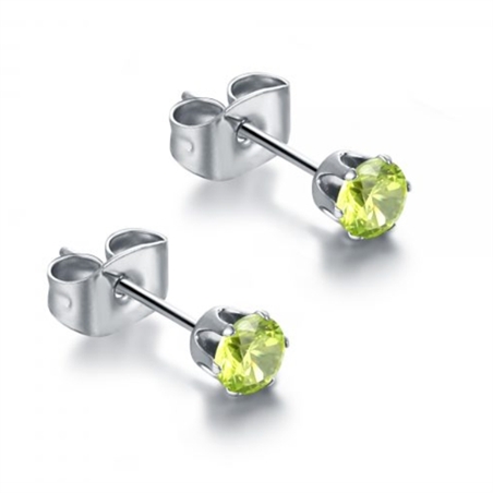 BRAND GIOIELLI PRIDE COPPIA DI ORECCHINI PUNTI LUCE IN ACCIAIO CHIRURGICO 3MM